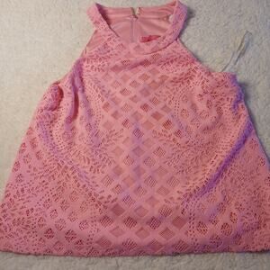 Lilly Pulitzer Sleeveless Womens Size L Very Pink Lined Summer Top